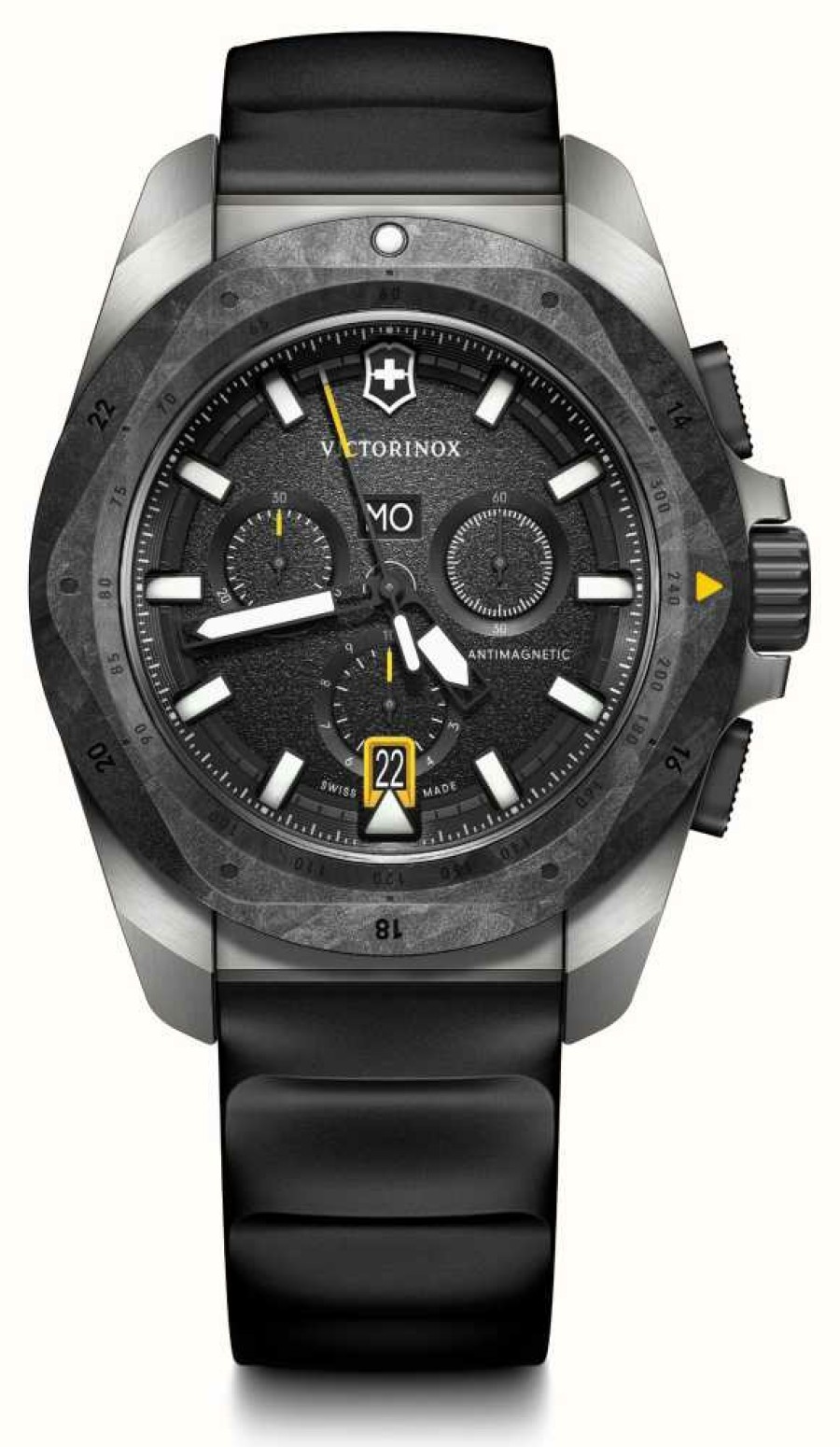 Men'S Victorinox | Victorinox I.N.O.X. Chrono (43Mm) Titanium Case Carbon Bezel / Black Rubber Strap