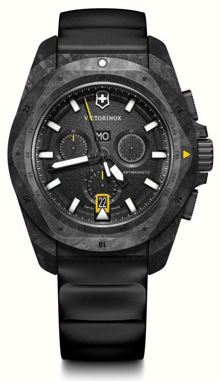 Men'S Victorinox | Victorinox I.N.O.X. Chrono (43Mm) Black Dial Carbon Case / Paracord And Rubber Strap Set