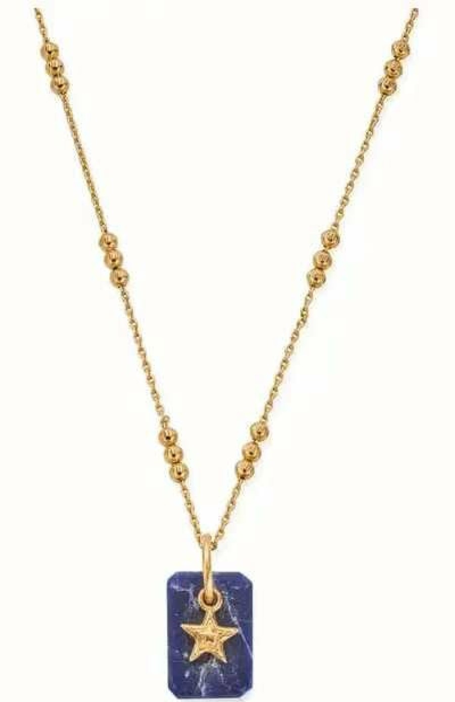 Jewelry ChloBo Jewellery | Chlobo Triple Bobble Gold Plated Sodalite Star Necklace