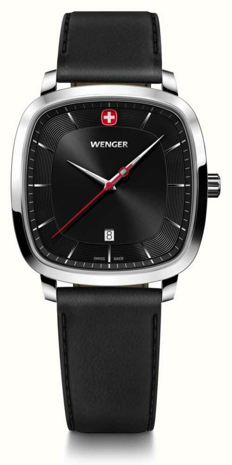 Men'S Wenger | Wenger Men'S Vintage Classic (37Mm) Black Dial / Black Smartcycle Strap