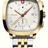 Men'S Wenger | Wenger Men'S Vintage Classic Chrono (40Mm) Silver Dial / Two-Tone Stainless Steel Bracelet