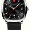 Men'S Wenger | Wenger Men'S Vintage Sport (37Mm) Black Dial / Black Smartcycle Strap