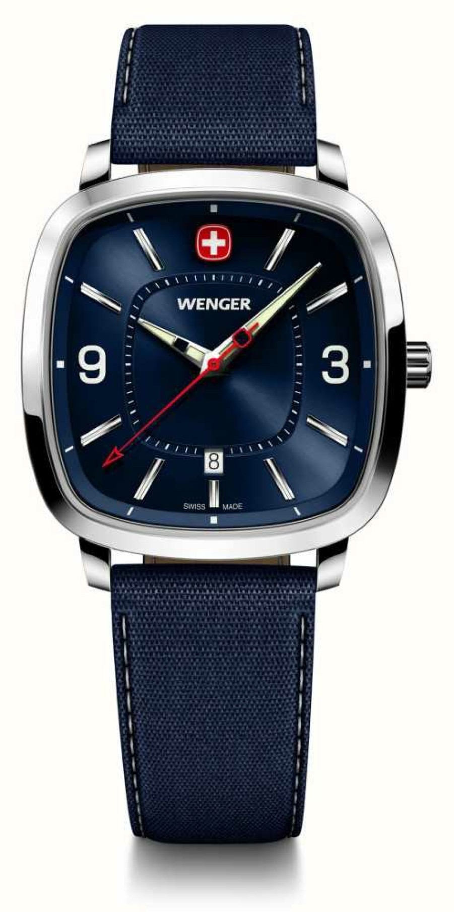 Men'S Wenger | Wenger Men'S Vintage Sport (37Mm) Blue Dial / Blue Smartcycle Strap