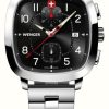 Men'S Wenger | Wenger Men'S Vintage Sport Chrono (40Mm) Black Dial / Stainless Steel Bracelet