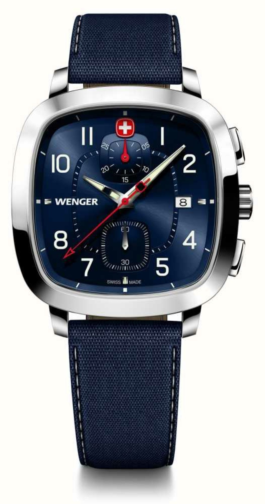 Men'S Wenger | Wenger Men'S Vintage Sport Chrono (40Mm) Blue Dial / Blue Smartcycle Strap