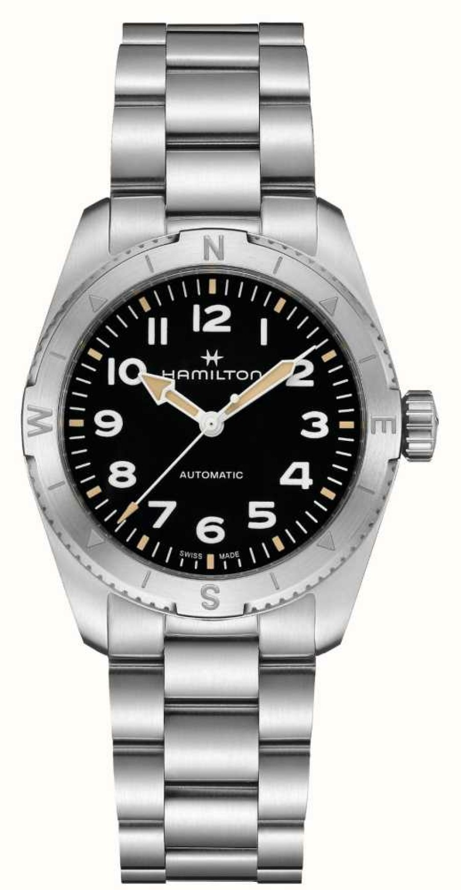 Men'S Hamilton | Hamilton Khaki Field Expedition Automatic (37Mm) Black Dial / Stainless Steel Bracelet