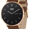 Men'S Henry London | Henry London Smart Amoled (43Mm) Rose-Gold Case / Tan Leather