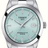 Men'S Tissot | Tissot Men'S Gentleman Powermatic 80 Silicium (40Mm) Blue Dial / Stainless Steel Bracelet