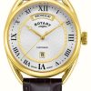 Men'S Rotary | Rotary Men'S Traditional Canterbury (38Mm) White Dial / Brown Leather Strap