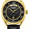 Men'S Rotary | Rotary Men'S Traditional Canterbury (38Mm) Black Dial / Black Leather Strap