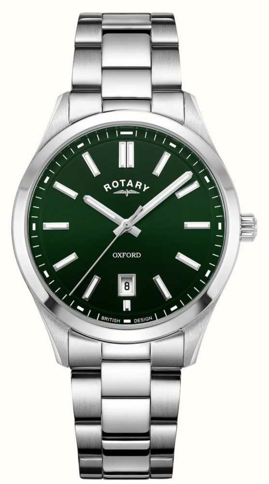 Men'S Rotary | Rotary Oxford Contemporary Quartz (40Mm) Green Dial / Stainless Steel