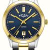 Women'S Rotary | Rotary Women'S Oxford (30Mm) Blue Dial / Two-Tone Stainless Steel Bracelet