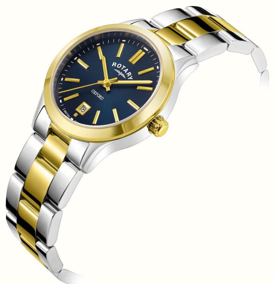 Women'S Rotary | Rotary Women'S Oxford (30Mm) Blue Dial / Two-Tone Stainless Steel Bracelet