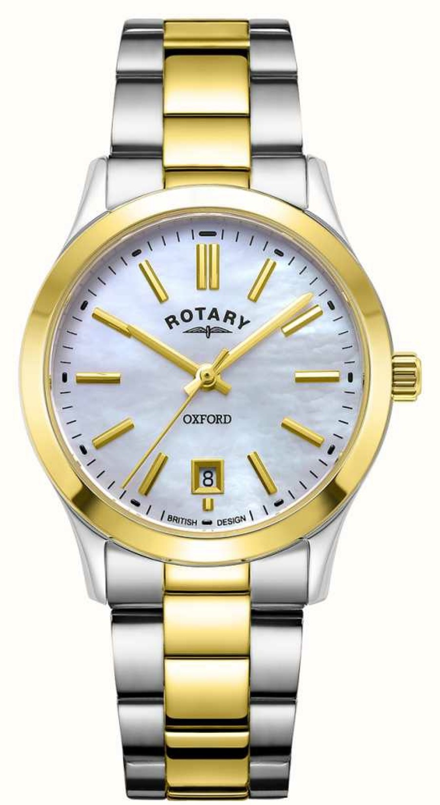 Women'S Rotary | Rotary Women'S Oxford (30Mm) Mother-Of-Pearl Dial / Two-Tone Stainless Steel Bracelet