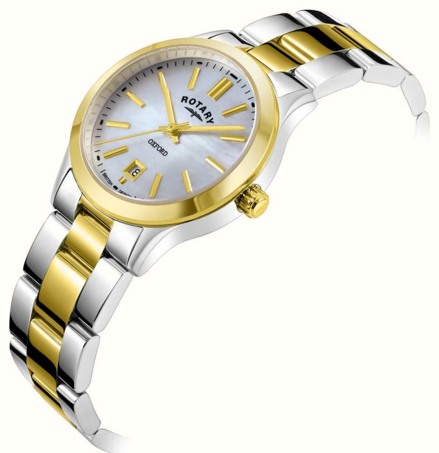 Women'S Rotary | Rotary Women'S Oxford (30Mm) Mother-Of-Pearl Dial / Two-Tone Stainless Steel Bracelet