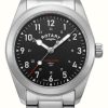 Men'S Rotary | Rotary Commando Rw 1895 Field (37Mm) Black Dial / Stainless Steel