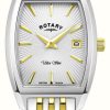 Women'S Rotary | Rotary Women'S Ultra Slim (25Mm) Silver Dial / Two-Tone Stainless Steel Bracelet