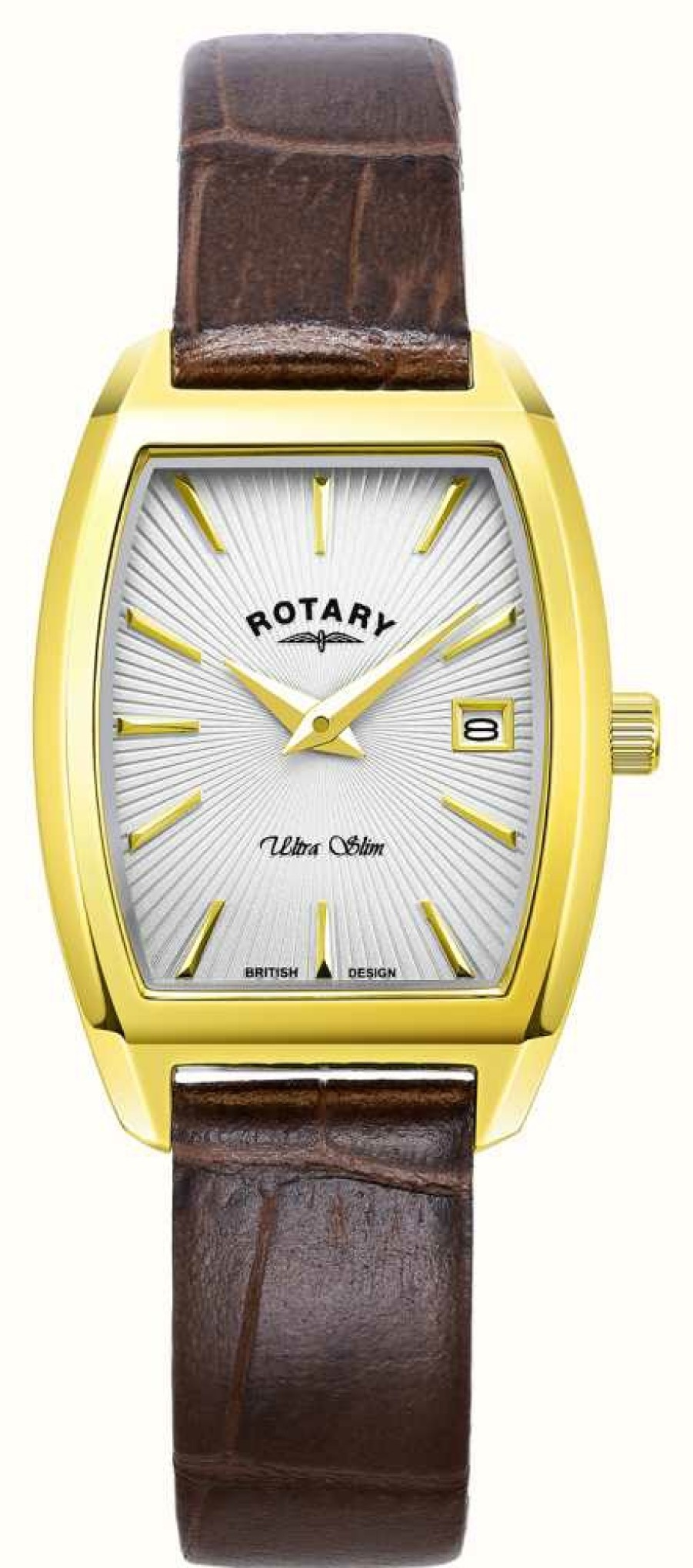 Women'S Rotary | Rotary Women'S Ultra Slim (25Mm) Silver Dial / Brown Leather Strap