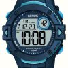 Men'S Lorus | Lorus Digital Multi-Function 100M (40Mm) Digital Dial / Dark Blue Silicone