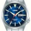 Men'S Lorus | Lorus Sports Automatic Day/Date 100M (42Mm) Blue Sunray Dial / Stainless Steel