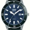 Men'S Lorus | Lorus Sports Solar 100M (43Mm) Blue Sunray Dial / Black Leather