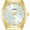 Men'S Lorus | Lorus Sports Date 100M (39Mm) White Sunray Dial / Gold Pvd Stainless Steel