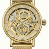 Men'S Ingersoll | Ingersoll The Herald Automatic (40Mm) Gold Skeleton Dial / Gold Steel Mesh Bracelet