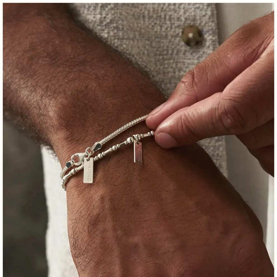 Jewelry ChloBo Jewellery | Chlobo Man Sterling Silver Fox Tail Chain Bracelet