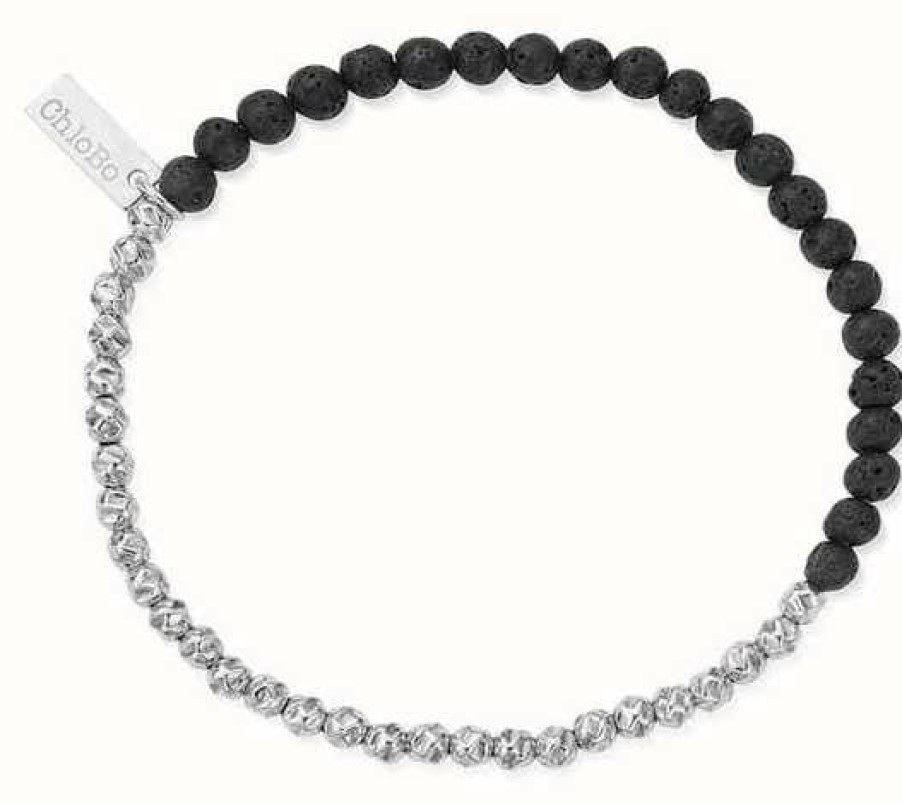 Jewelry ChloBo Jewellery | Chlobo Man Black Lava Principal Bracelet