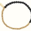 Jewelry ChloBo Jewellery | Chlobo Man Gold Plated Black Lava Principal Bracelet