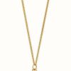 Jewelry ChloBo Jewellery | Chlobo Man Gold Curb Chain Hamsa Necklace