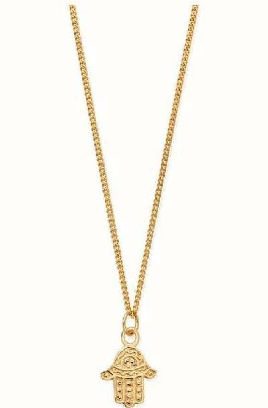 Jewelry ChloBo Jewellery | Chlobo Man Gold Curb Chain Hamsa Necklace