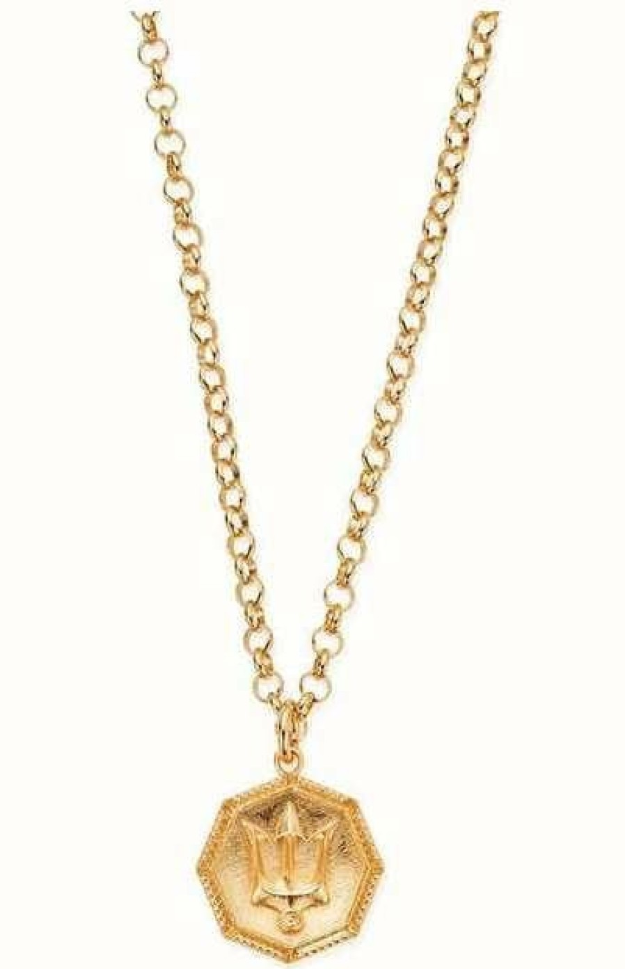 Jewelry ChloBo Jewellery | Chlobo Man Gold Belcher Chain Trident Necklace