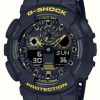 Men'S Casio | Casio G-Shock 'Caution Yellow' Shock Resistant Black Silicone