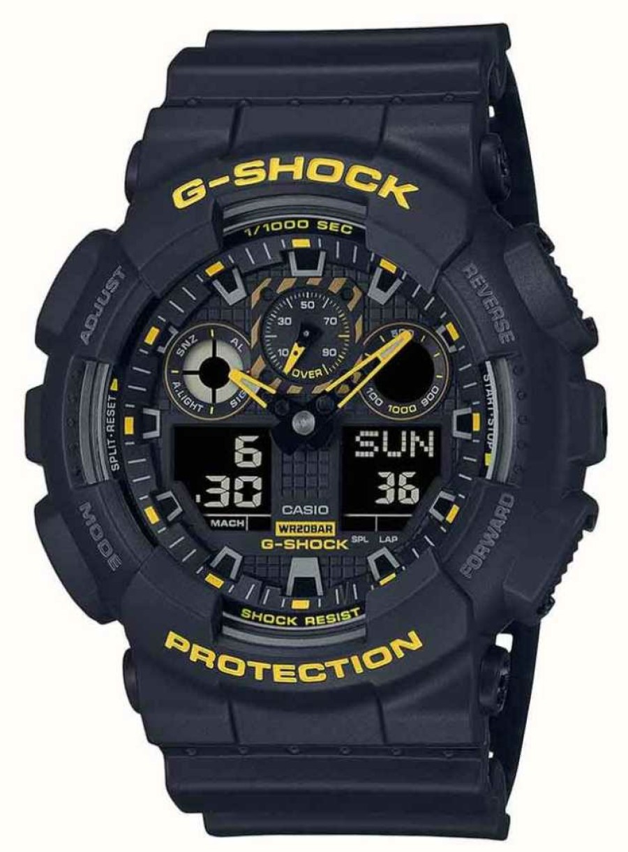 Men'S Casio | Casio G-Shock 'Caution Yellow' Shock Resistant Black Silicone