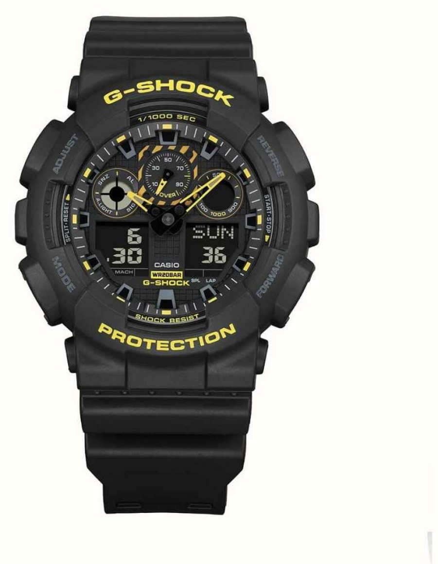 Men'S Casio | Casio G-Shock 'Caution Yellow' Shock Resistant Black Silicone