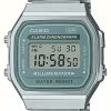 Women'S Casio | Casio Vintage Digital Illuminator (36Mm) Blue Digital Dial / Stainless Steel