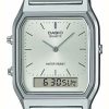 Women'S Casio | Casio Vintage Dual-Display (30Mm) Silver Dial / Stainless Steel