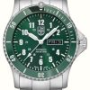 Men'S Luminox | Luminox Sport Timer Automatic (42Mm) Green Dial / Stainless Steel Bracelet