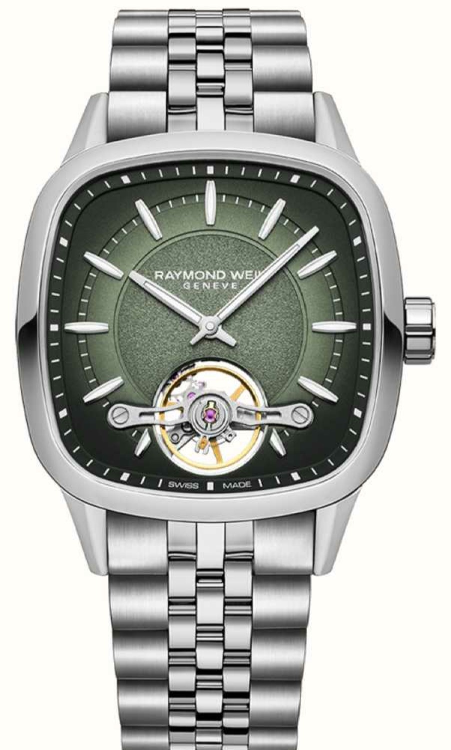 Men'S Raymond Weil | Raymond Weil Freelancer Calibre Rw1212 Automatic (40Mm) Green Dial / Stainless Steel