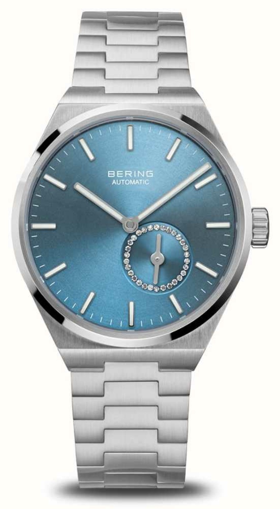 Women'S Bering | Bering Charity Automatic (35Mm) Arctic Blue Sunray Dial / Stainless Steel