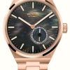 Women'S Bering | Bering Women'S Automatic (35Mm) Black Mother-Of-Pearl Dial / Rose Gold-Tone Stainless Steel Bracelet