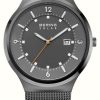 Men'S Bering | Bering Men'S Solar (42Mm) Grey Dial / Grey Stainless Steel Mesh Bracelet