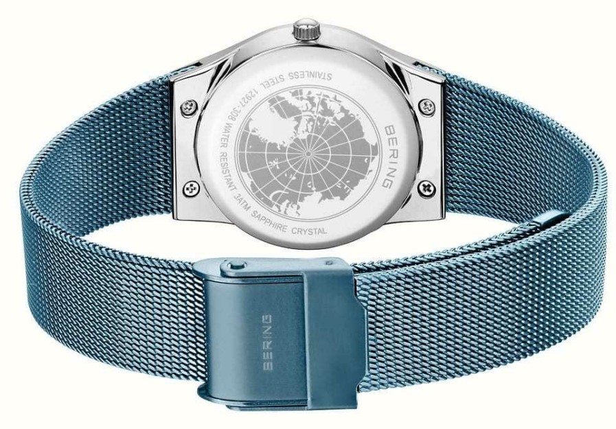 Women'S Bering | Bering Women'S Classic (27Mm) Blue Dial / Blue Stainless Steel Mesh Bracelet