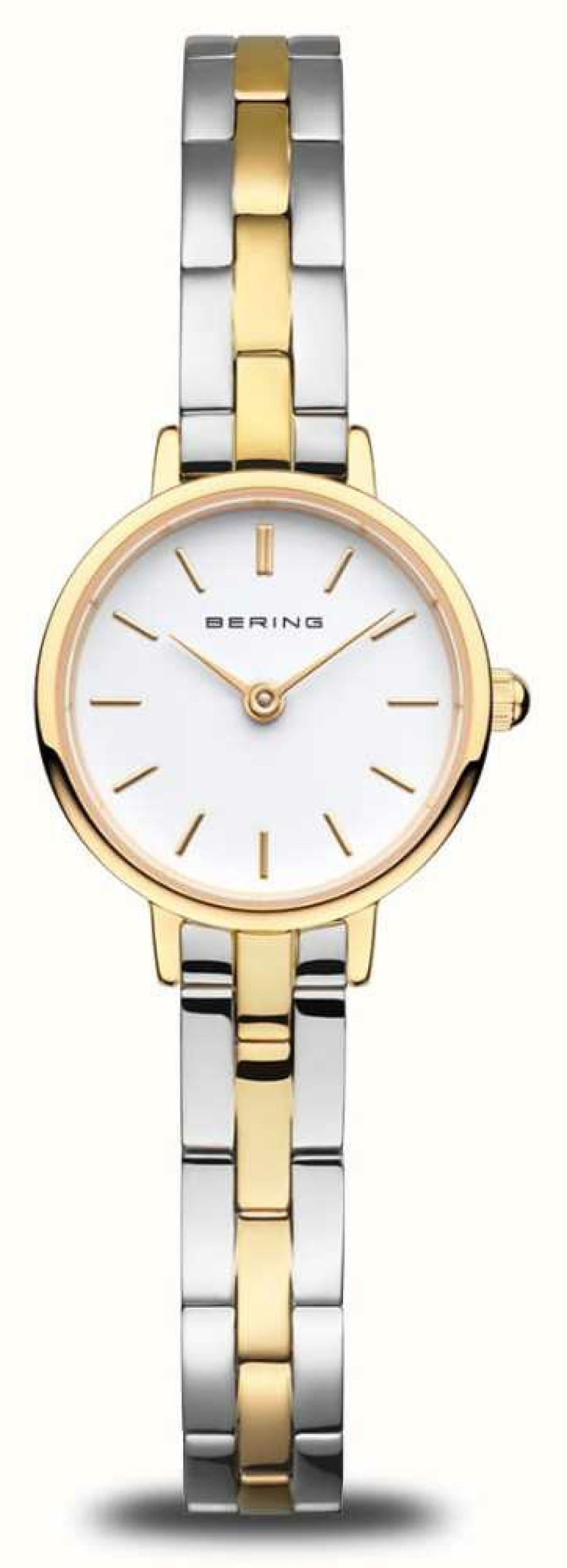 Women'S Bering | Bering Women'S Classic (22Mm) White Dial / Two-Tone Stainless Steel Bracelet