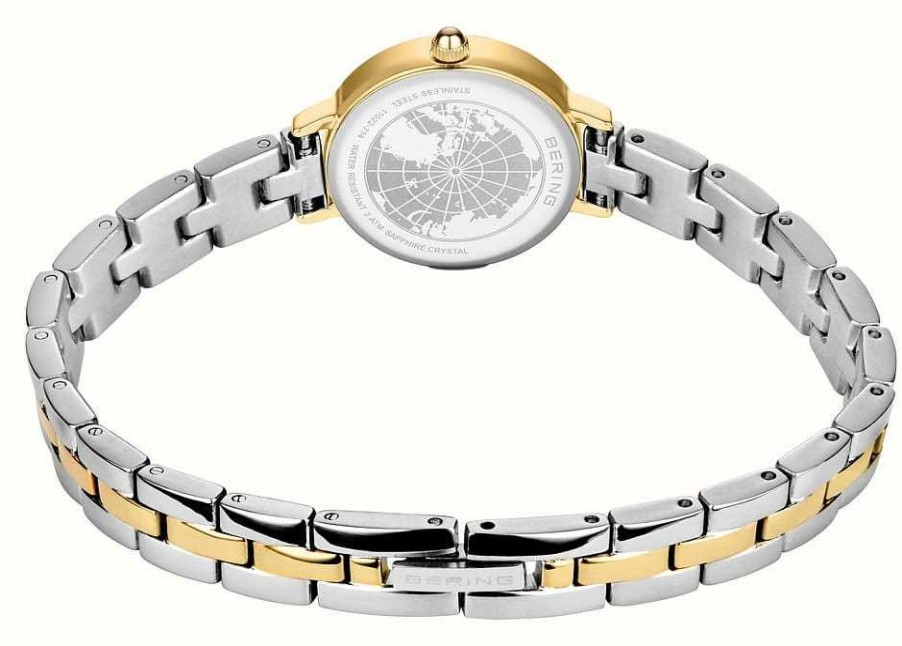 Women'S Bering | Bering Women'S Classic (22Mm) White Dial / Two-Tone Stainless Steel Bracelet