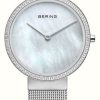 Women'S Bering | Bering Women'S Classic (31Mm) Mother-Of-Pearl Dial / Stainless Steel Mesh Bracelet