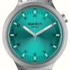 Men'S Swatch | Swatch Big Bold Irony Aqua Shimmer (47Mm) Turquiose Dial / Stainless Steel Bracelet