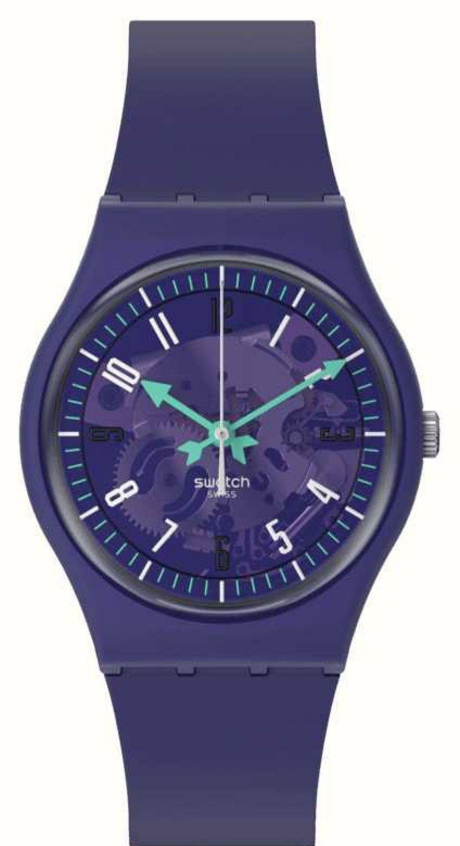 Men'S Swatch | Swatch Photonic Purple (34Mm) Purple Dial / Purple Silicone Strap