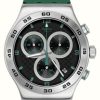 Men'S Swatch | Swatch Carbonic Green (43Mm) Black Dial / Green Rubber Strap